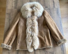  MAXMARA giaccone di montone con dettagli in pelliccia di volpe, taglia 40