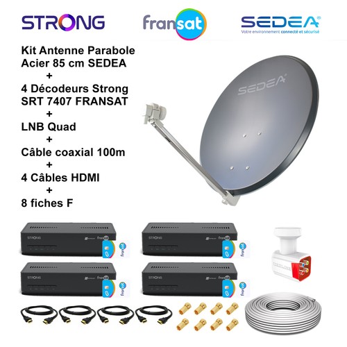 Kit parabole 85cm lnb quad - parabole,