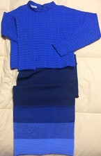 Pinko Completo Maglia M/L E Gonna Longuette Col. Azzurro Tg. XS/40