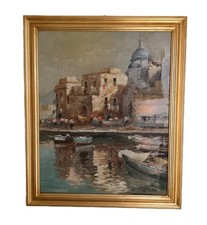 Raffaele Tozzi ( Napoli 1950) Scorcio Marino, dipinto olio su masonite