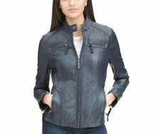Giacca donna blu biker moto