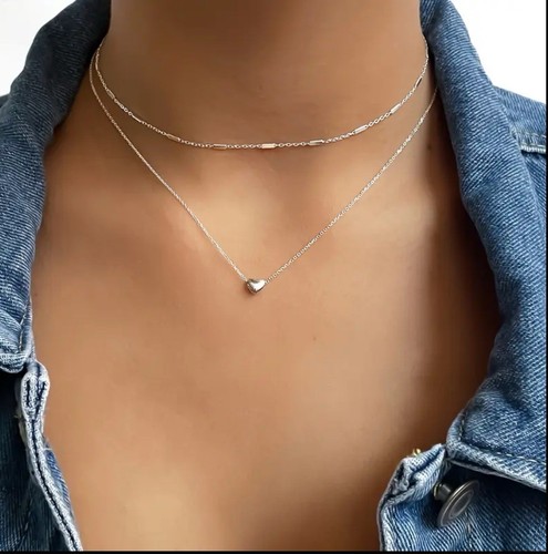 Collana doppio strato acciaio - collana,