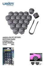 x Copribulloni 17mm Grigio Cromato 20 Pezzi ABS Auto Cerchi Ruote xc-501649 wis