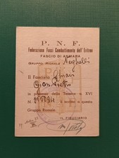 Tessera Fasci All' Estero