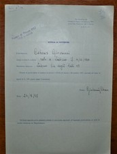 CABRAS GIOVANNI PITTORE LIVORNO, LETTERA 1957