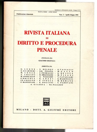 Rivista italiana diritto e - rivista,