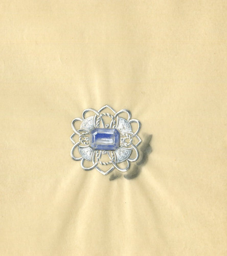 Anello blu con - , diamanti