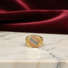 Anello uomo a chevalier in oro