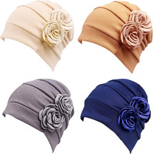 4 Pezzi Turbante Donna,Foulard per Capelli,Turbante Chemioterapia,Bandane per Ca