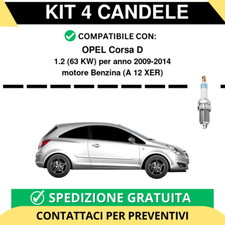 KIT 4 CANDELE per OPEL Corsa D