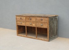 Tavolo bancone da negozio laccato Shabby Chic/legno di pino, L 167,5 cm!