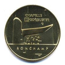 70 RONCHAMP Chapelle 4, Le Corbusier, Couleur or,  2025, Monnaie de Paris