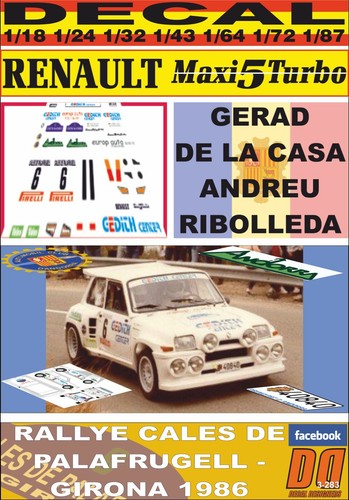 Decal renault maxi turbo - maxi, g