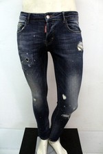 Dsquared2 Jeans Uomo Slim Fit Strappati Originali Taglia 42 Made in Italy logo