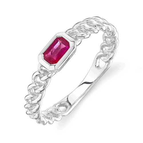 14k oro bianco rubino - 14k,