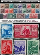 ** Italia 1945 1948 Repubblica: DEMOCRATICA [23 valori] Serie e Singoli