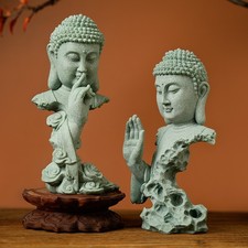 🧘‍♂️ Statua Buddha Zen in Resina Effetto Pietra – Decorazione Casa & Ufficio 🌿