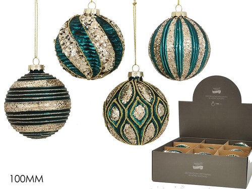 Palle natale vetro 100mm - di,