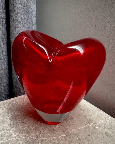 Vaso cuore vetro - , artistico