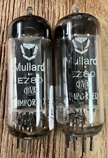 NOS/NIB Coppia Valvole Raddrizzatori Mullard EZ80 FW Valvole/Tubi Aspirazione - Testato AVO
