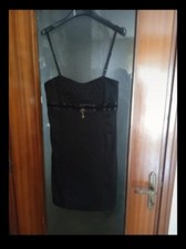 Tubino nero con fiocchetto in velluto e charm donna