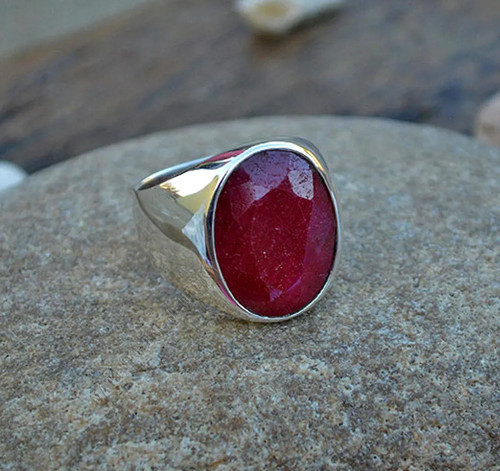 Anello uomo con rubino - anello,
