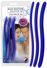 SET TRE PEZZI DILATATORI URETRA UOMO DONNA SILICONE BLUE