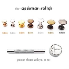 50set Borsa Cintura Pelle Alta Qualità Metallo Doppio Tappo Rotondo Rivetto Spike Stud Tool