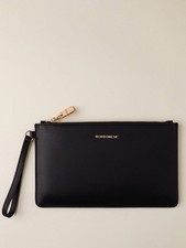 BORBONESE PORTADOCUMENTI LETTERING Busta di Pelle Nero