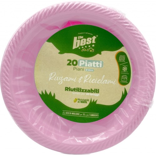 Piatti plastica rosa - 20,