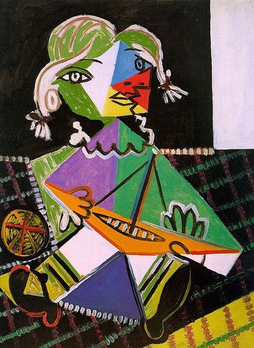 Maya con barca pablo - barca,pablo, picasso