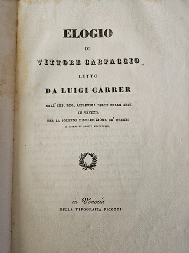 Elogio vittore carpaccio - di,
