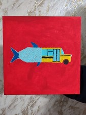 Dipinto olio originale.Autobus