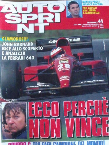 Autosprint 1991 teo fabi - autosprint,