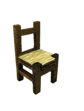 Sedia Artigianale in Legno Cm 3x3x6 Sgabello Casa Tavola Pastori Presepe