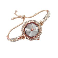 Orologio Bracciale Perle Fiore Regolabile per Studenti e Amanti della Moda