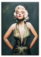 Marylin Monroe - Dipinto A Olio Su Tela 80X120Cm Firmato Arte Immagine G119374