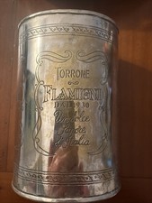 Torrone Flamigni dal 1930 Confezione Bellissima in Latta Argentata Vintage