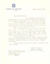 1969 ROMA Lettera on. Walter ALINI per consiglio su avvocato - AUTOGRAFO