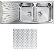 Lavello 2 Vasche 116 x 50 cm Inox antigraffio CM COMETA 011497.D1.01.2016