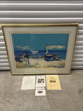 Serigrafia originale 1980 "Maronti" di Nicola Simbari | Certificato di autenticità firmato e numerato