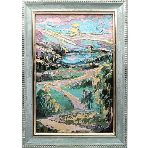 Dipinto olio paesaggio impasto - olio,