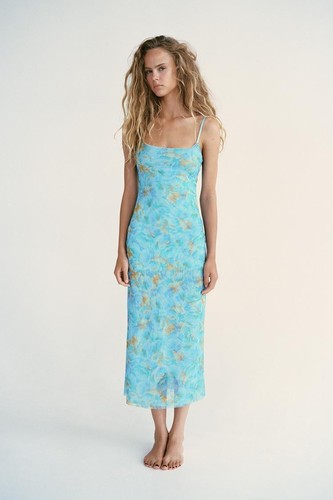 Abito midi zara blu con - midi,