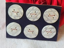 Rara Piccola Placca Bottoni Antichi IN Madreperla 1,7 CM Lotto Di 6 N° 34