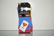 Calze Under Armour Alter Ego SUPERMAN Crew Giovanili Grandi Blu/Giallo Nuove con etichette