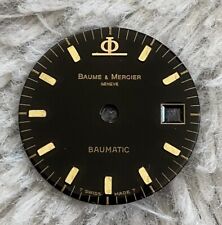 BEL ETAT CADRAN DE MONTRE BAUME ET MERCIER BAUMATIC @ 19,5 MM @ DIAL @ FOND NOIR