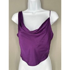 Top Zara donna XS viola raso