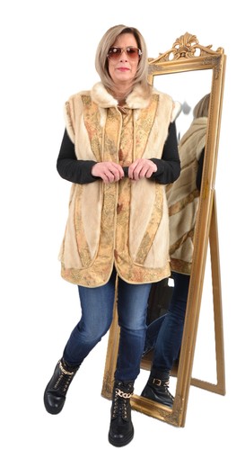 A5765 gilet visone vera - a5765,