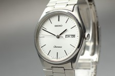 [Ecc+5] Seiko Chronos 5H23-7D20 Argento Giorno/Data Orologio Uomo Qz Vintage 1988 GIAPPONE