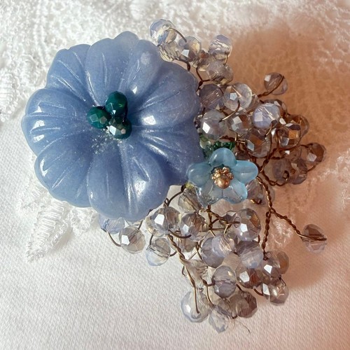 Spilla vintage blu - , grande